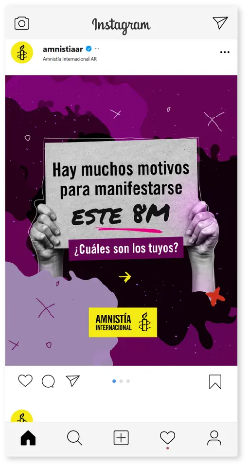Pieza vertical de feed de Amnistía — formato historia 1